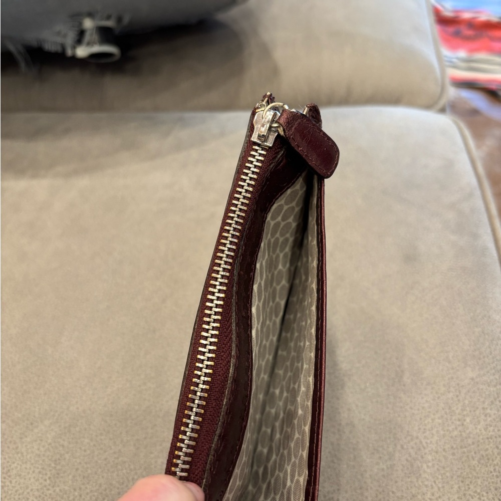 Brighton Embossed Burgundy Wallet with Tassel - Picture 5 of 6